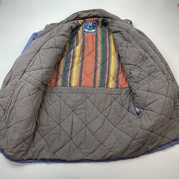 Vintage Members Only Jacket Mens Medium Blue Field Barn Chore Coat Quilt Lined - Picture 4 of 16